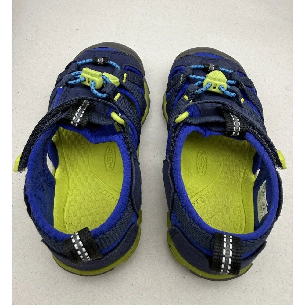 KEEN Unisex-Child Seacamp 2 CNX Closed Toe Sandals, Naval Academy/Chartreuse, 10